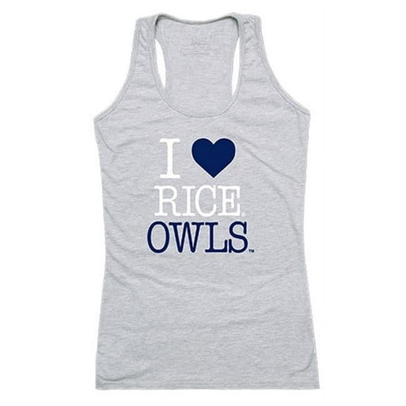 W Republic 532-172-HGY-03 Rice University Women I Love Tank Top, Heather Grey - Large