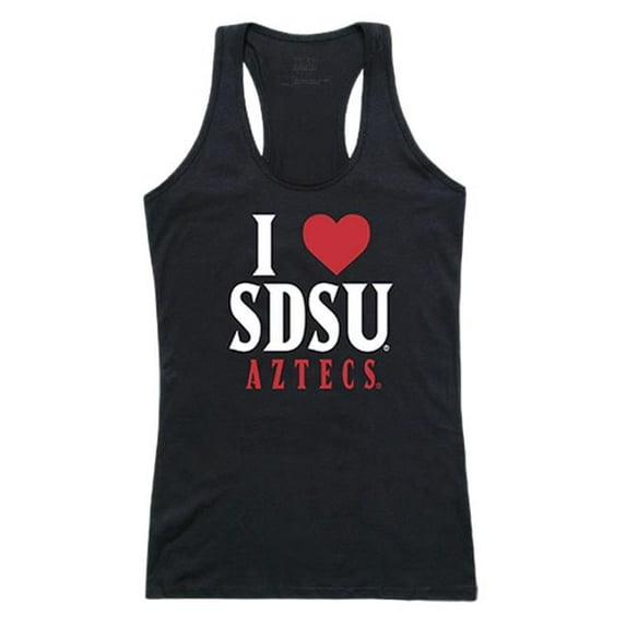 W Republic 532-177-BLK-02 San Diego State University Women I Love Tank Top, Black & White - Medium