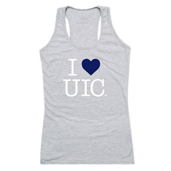 W Republic 532-180-HGY-02 University of Illinois at Chicago Women I Love Tank Top, Heather Grey - Medium