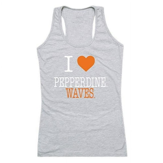 W Republic 532-196-HGY-01 Pepperdine University Women I Love Tank Top, Heather Grey - Small