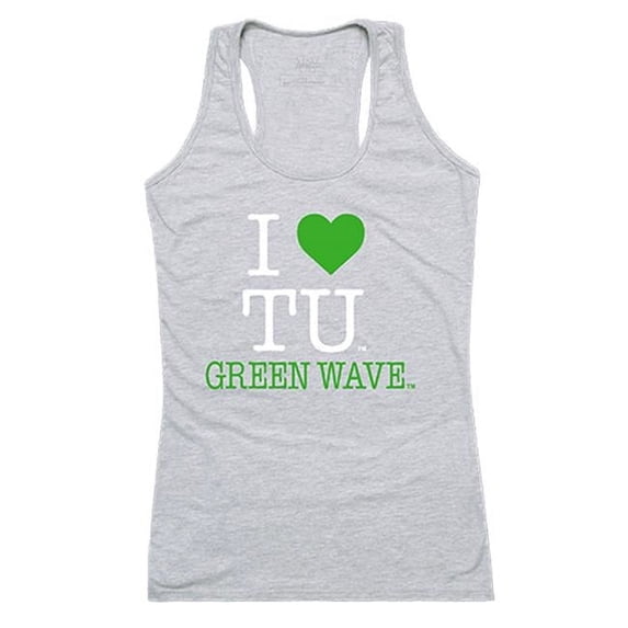 W Republic 532-198-HGY-03 Tulane University Women I Love Tank Top, Heather Grey - Large