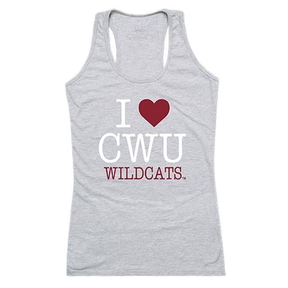 W Republic 532-213-HGY-03 Central Washington University Women Love Tank Top, Heather Grey - Large