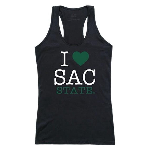 W Republic 532-231-BLK-02 California State University, Sacramento Women Love Tank Top, Black & White - Medium