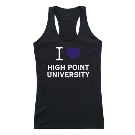 W Republic 532-311-BLK-03 High Point University Women Love Tank Top, Black & White - Large