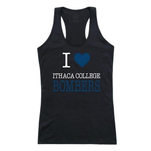 W Republic 532-316-BLK-05 Ithaca College Women Love Tank Top, Black & White - 2XL