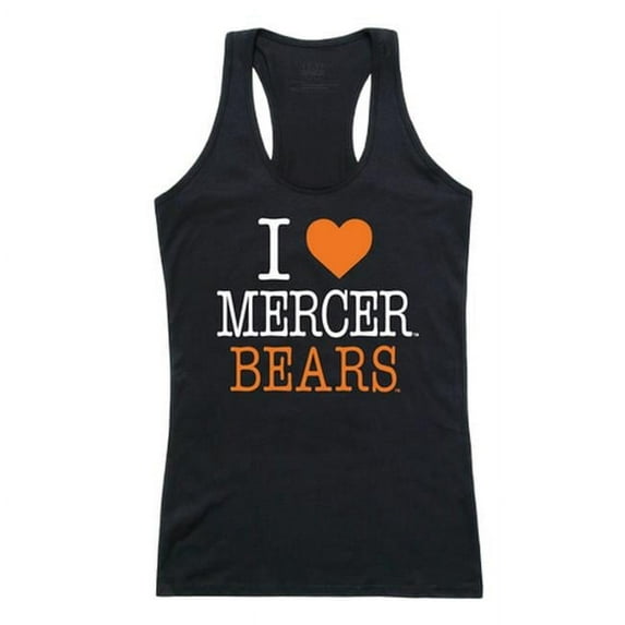W Republic 532-340-BLK-02 Mercer University Women Love Tank Top, Black & White - Medium
