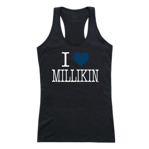 W Republic 532-342-BLK-02 Millikin University Women Love Tank Top, Black & White - Medium