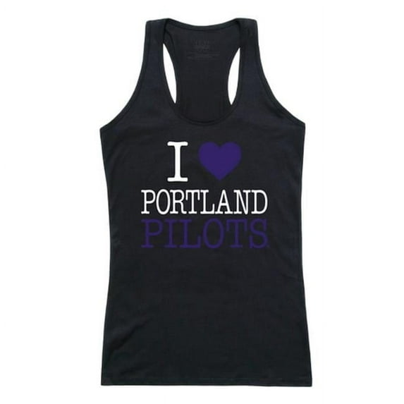 W Republic 532-363-BLK-03 University of Portland Women Love Tank Top, Black & White - Large