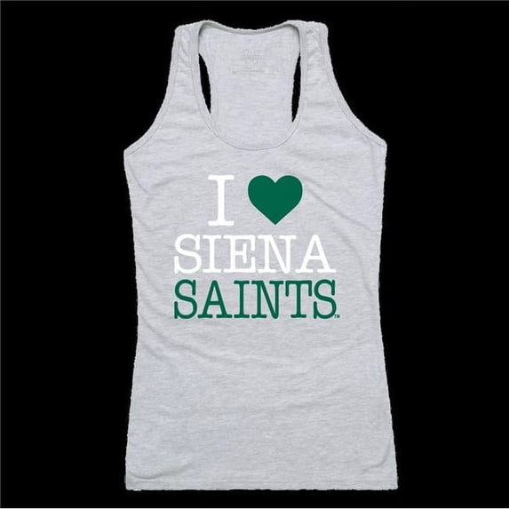 W Republic 532-379-HG2-01 Siena College Saints Women I Love Tank Top, Heather Grey - Small