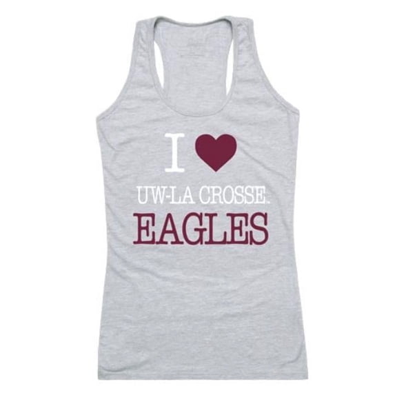 W Republic 532-477-HGY-05 University of Wisconsin-La Crosse Eagles Women I Love Tank Top, Heather Grey - 2XL