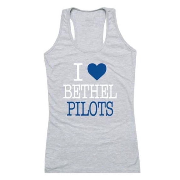 W Republic 532-617-HGY-04 Bethel University Pilots Women I Love Tank Top, Heather Grey - Extra Large