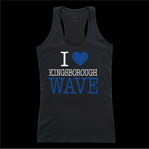 W Republic 532-660-BLK-02 Kingsborough Community College The Wave Women I Love Tank Top, Black - Medium
