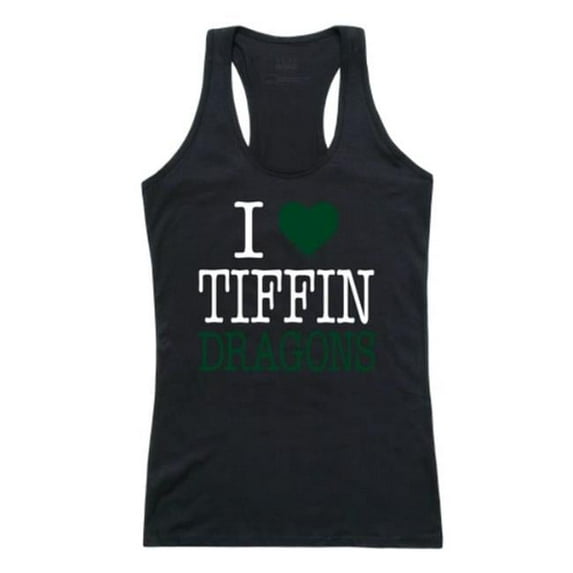 W Republic 532-678-BLK-01 Tiffin University Dragons Women I Love Tank Top, Black - Small