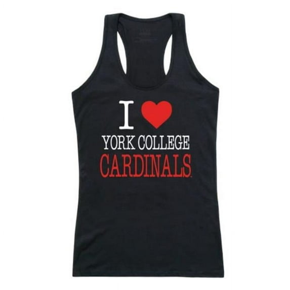 W Republic 532-685-BLK-04 York College Cardinals Women I Love Tank Top, Black - Extra Large