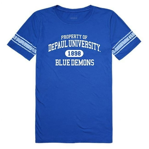 W Republic 533-121-RYL-05 DePaul University Women Property Football Short Sleeve T-Shirt, Royal - 2XL