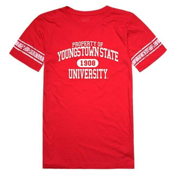 W Republic 533-159-RED-01 Youngstown State University Women Property Football Short Sleeve T-Shirt, Red - Small