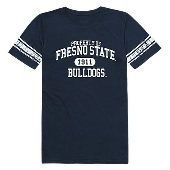 W Republic 533-169-NVY-03 California State University, Fresno Women Property Football Short Sleeve T-Shirt, Navy - Large