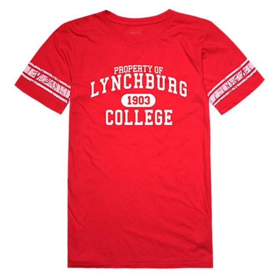 W Republic 533-179-RED-03 University of Lynchburg Women Property Football Short Sleeve T-Shirt, Red - Large