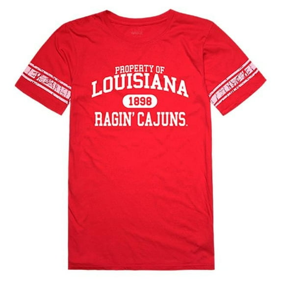 W Republic 533-189-RED-03 Lafayette College Women Property Football Short Sleeve T-Shirt, Red - Large