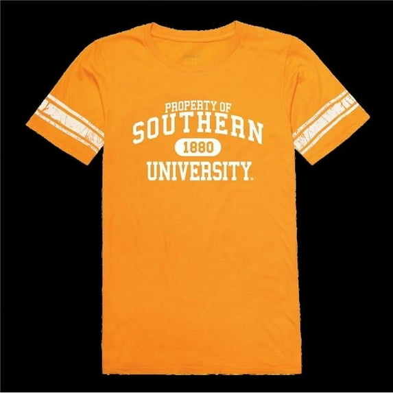 W Republic 533-235-GLD-04 Southern University Jaguars Women Property Football T-Shirt, Gold - Extra Large