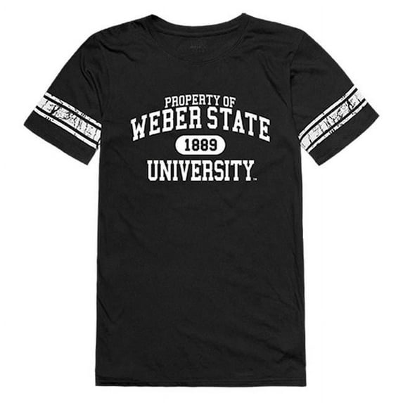 W Republic 533-251-BLK-01 Weber State University Women Property T-Shirt, Black & White - Small