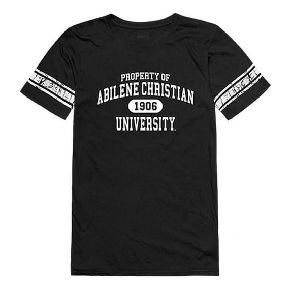 W Republic 533-257-BLK-05 Abilene Christian University Women Property T-Shirt, Black & White - 2XL