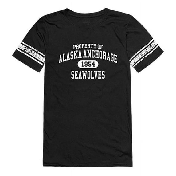 W Republic 533-259-BLK-05 University of Alaska Anchorage Women Property T-Shirt, Black & White - 2XL
