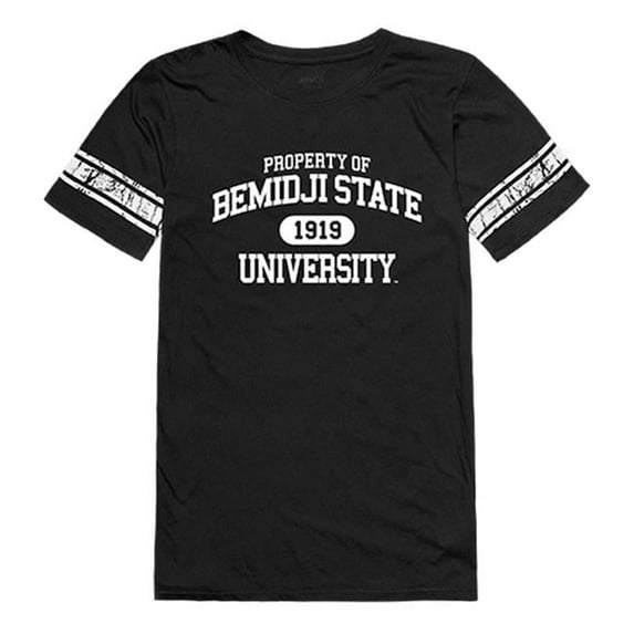 W Republic 533-266-BLK-03 Bemidji State University Women Property T-Shirt, Black & White - Large
