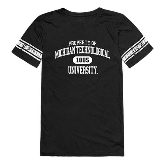 W Republic 533-341-BLK-01 Michigan Technological University Women Property T-Shirt, Black & White - Small