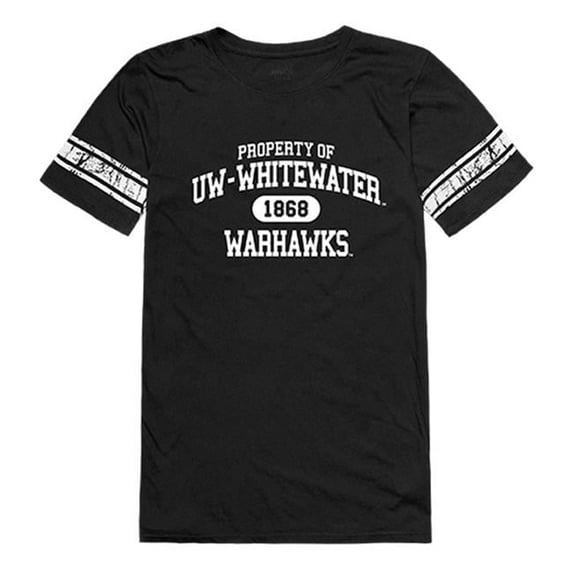 W Republic 533-414-BLK-01 University of Wisconsin-Whitewater Property T-Shirt for Women, Black & White - Small