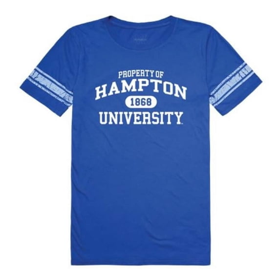 W Republic 533-489-RYL-02 Hampton University Pirates Women Property Football T-Shirt, Royal - Medium