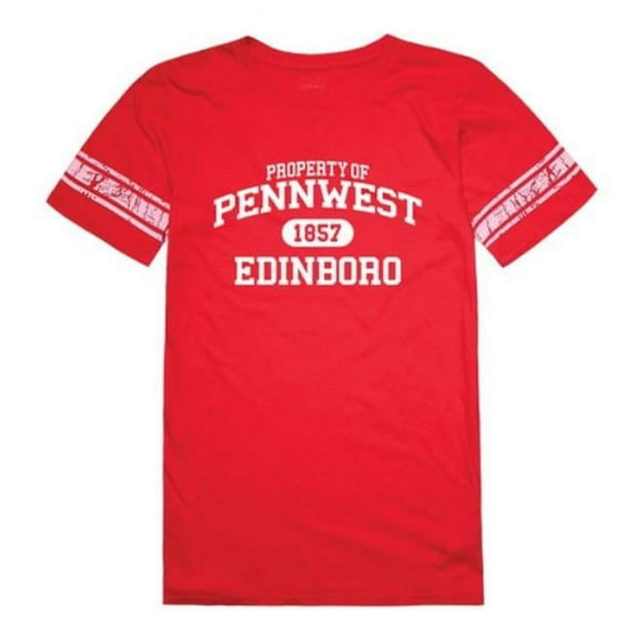 W Republic 533-516-RED-01 Edinboro University Fighting Scots Women Property Football T-Shirt, Red - Small