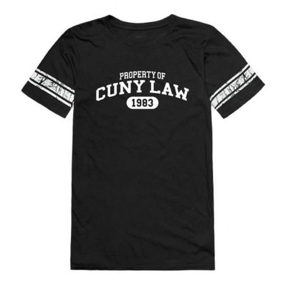 W Republic 533-634-BLK-02 City University of New York School of Law Women Property Football T-Shirt, Black - Medium