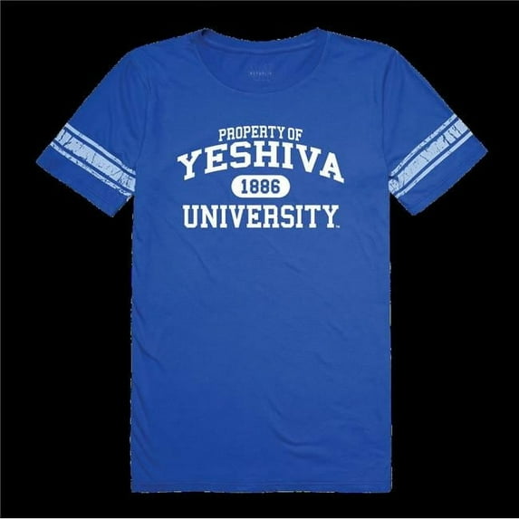 W Republic 533-741-RYL-03 Yeshiva University Maccabees Women Property Football T-Shirt, Royal - Large