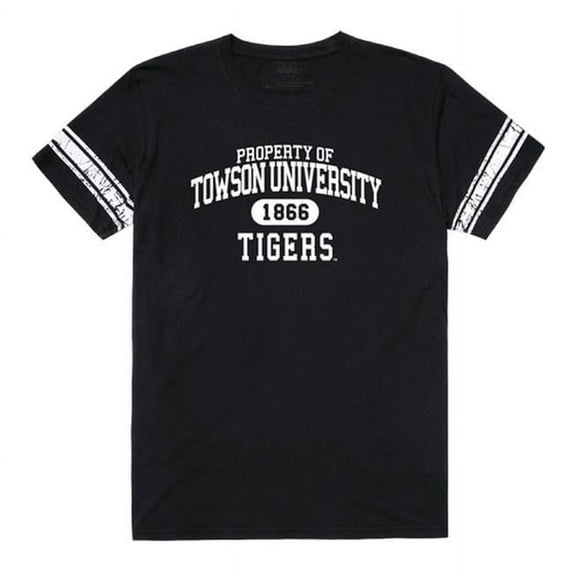 W Republic 535-153-BLK-02 Towson University Men Property T-Shirt, Black & White - Medium