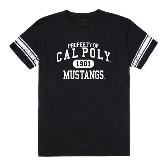W Republic 535-167-BLK-05 California Polytechnic State University Men Property T-Shirt, Black & White - 2XL