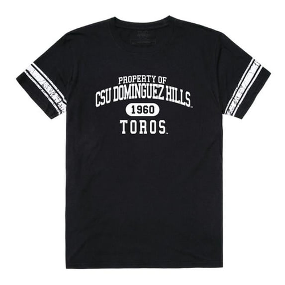 W Republic 535-175-BLK-04 California State University Dominguez Hills Men Property T-Shirt, Black & White - Extra Large