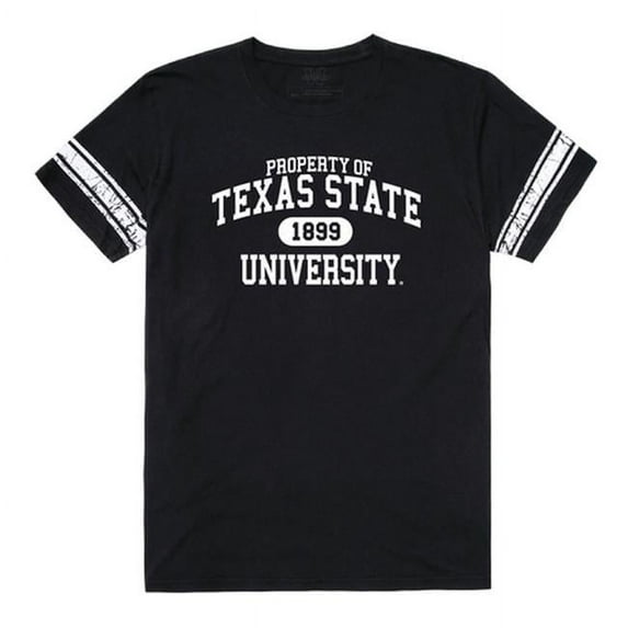 W Republic 535-181-BLK-02 Texas State University Men Property T-Shirt, Black & White - Medium