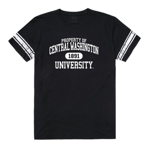 W Republic 535-213-BLK-05 Central Washington University Men Property T-Shirt, Black & White - 2XL