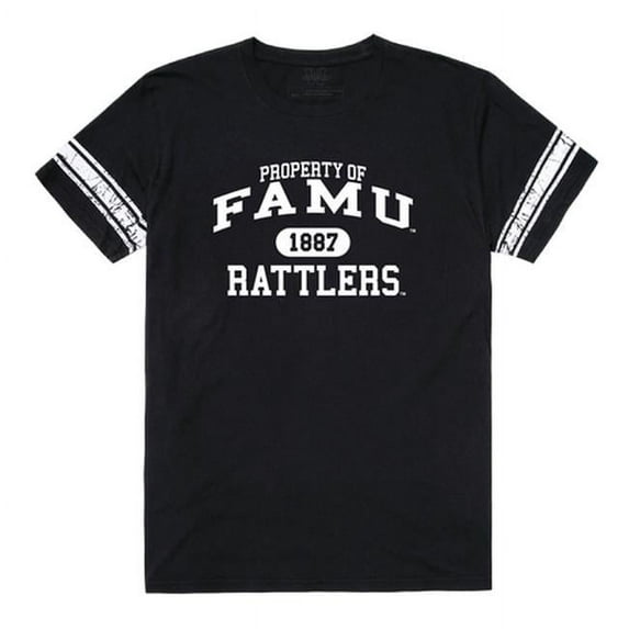 W Republic 535-218-BLK-01 Florida A&M University Men Property T-Shirt, Black & White - Small