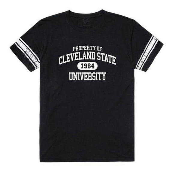 W Republic 535-282-BLK-02 Cleveland State University Property T-Shirt, Black & White - Medium