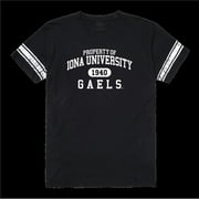 W Republic 535-315-BK2-02 Iona University Gaels Property Football T-Shirt, Black - Medium