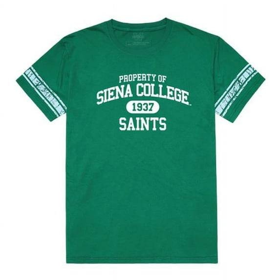 W Republic 535-379-KEL-03 Siena College Property Football Short Sleeve T-Shirt, Kelly - Large