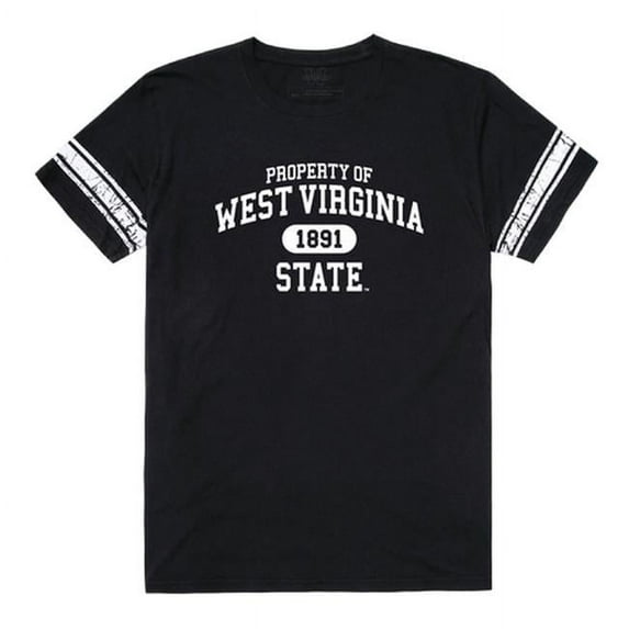 W Republic 535-404-BLK-03 West Virginia State University Men Property T-Shirt, Black & White - Large