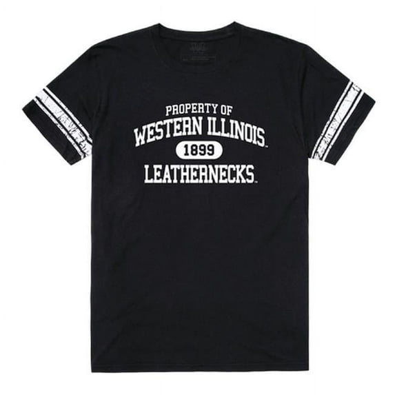 W Republic 535-405-BLK-02 Western Illinois University Men Property T-Shirt, Black & White - Medium
