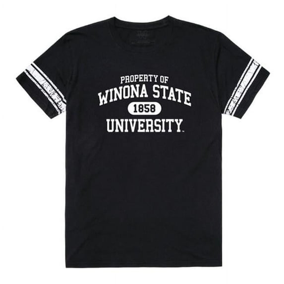 W Republic 535-408-BLK-03 Winona State University Men Property T-Shirt, Black & White - Large
