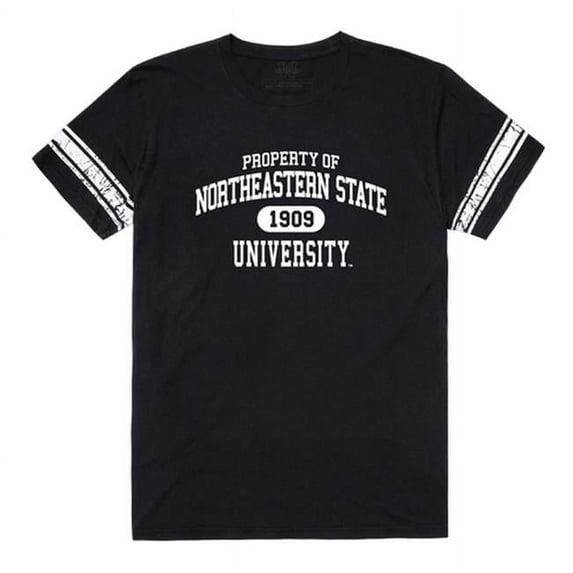W Republic 535-426-BLK-03 Northeastern State University Men Property T-Shirt, Black & White - Large