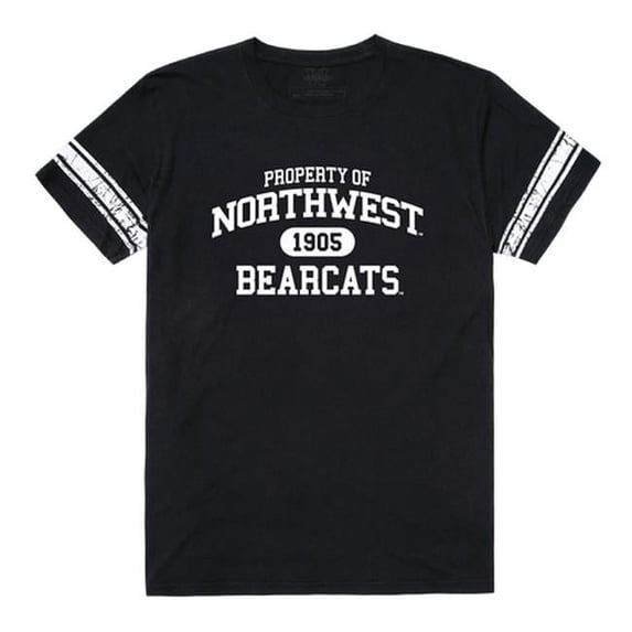 W Republic 535-440-BLK-02 Northwest Missouri State University Property Football Short Sleeve T-Shirt, Black & White - Medium