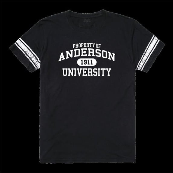 W Republic 535-691-BLK-04 Anderson University Trojans Property Football T-Shirt, Black - Extra Large