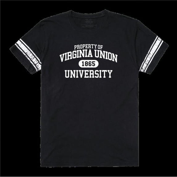W Republic 535-729-BLK-02 Virginia Union University Panthers Property Football T-Shirt, Black - Medium